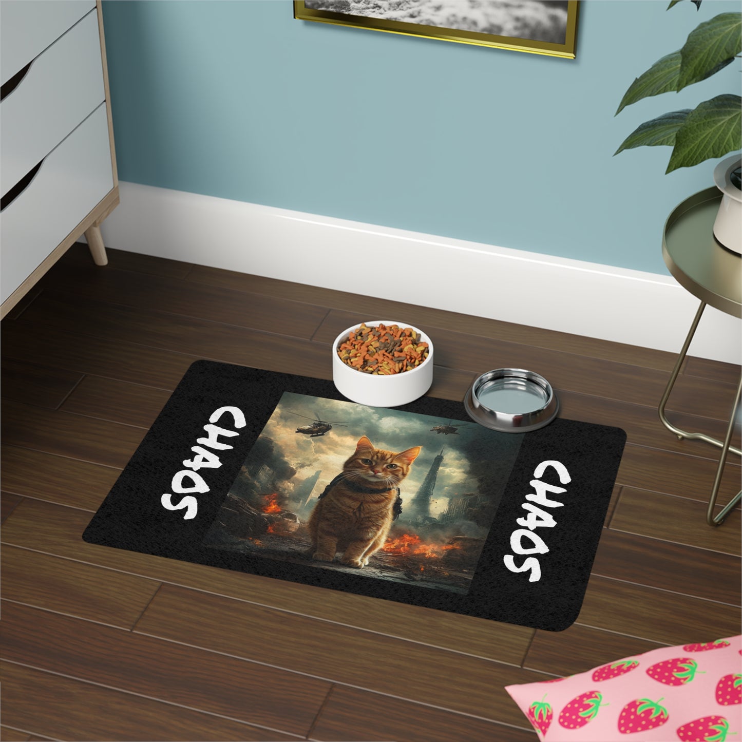 "Chaos" Pet Food Mat (12x18)