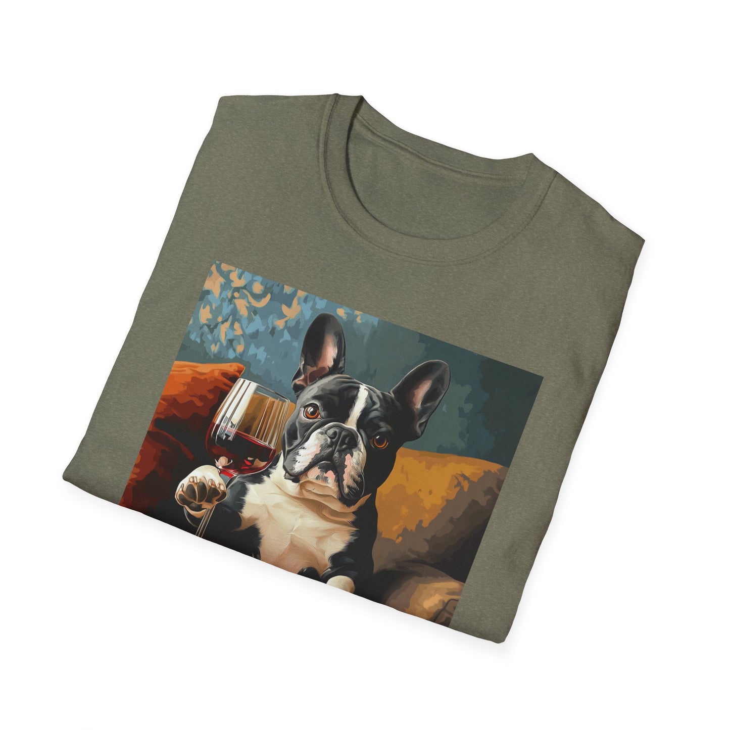 "Wine tastes better with a loyal pup" Unisex Softstyle T-Shirt