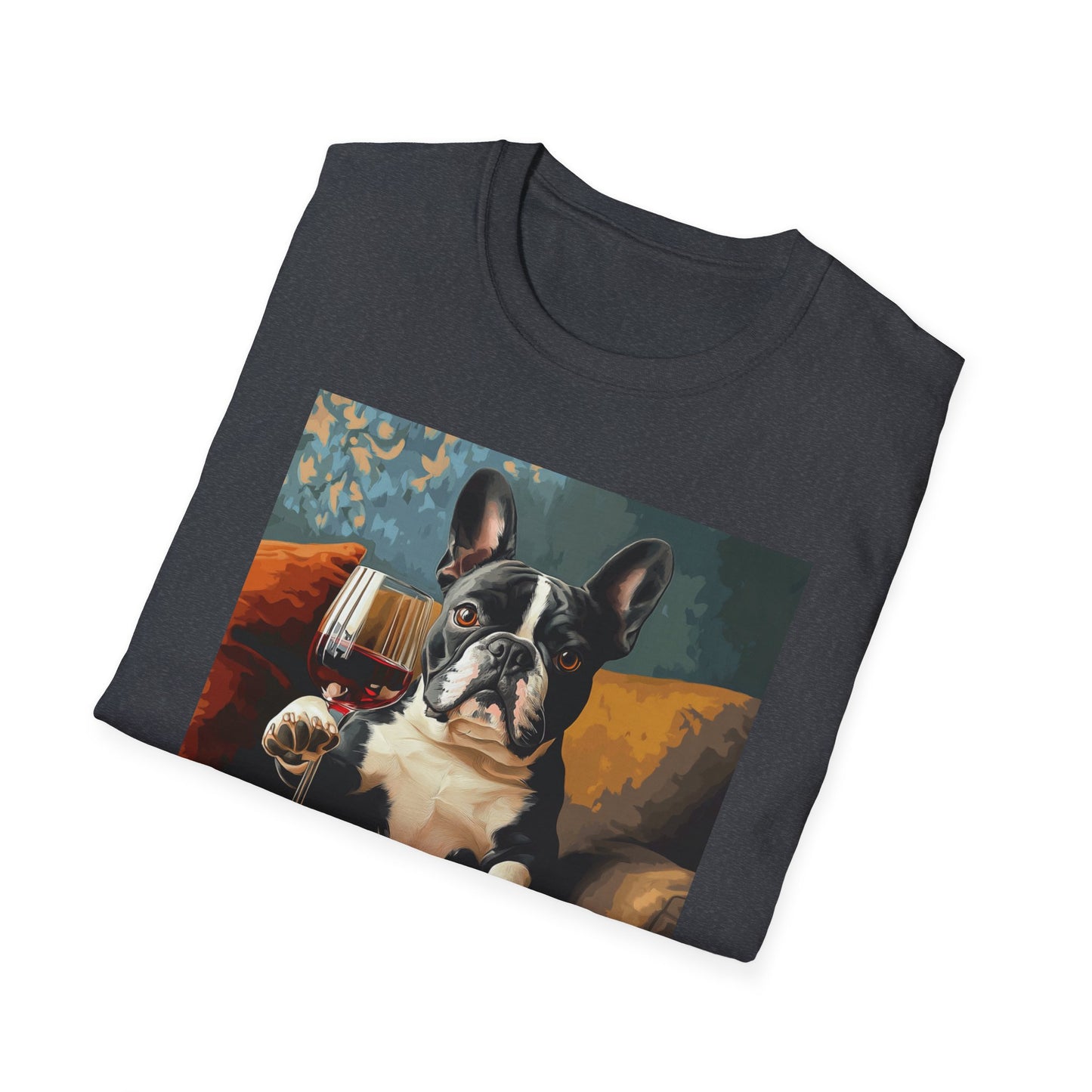 "Wine tastes better with a loyal pup" Unisex Softstyle T-Shirt