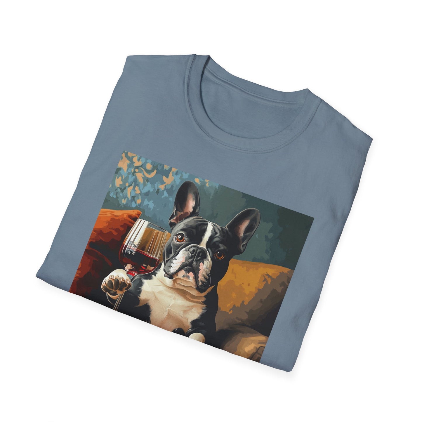 "Wine tastes better with a loyal pup" Unisex Softstyle T-Shirt