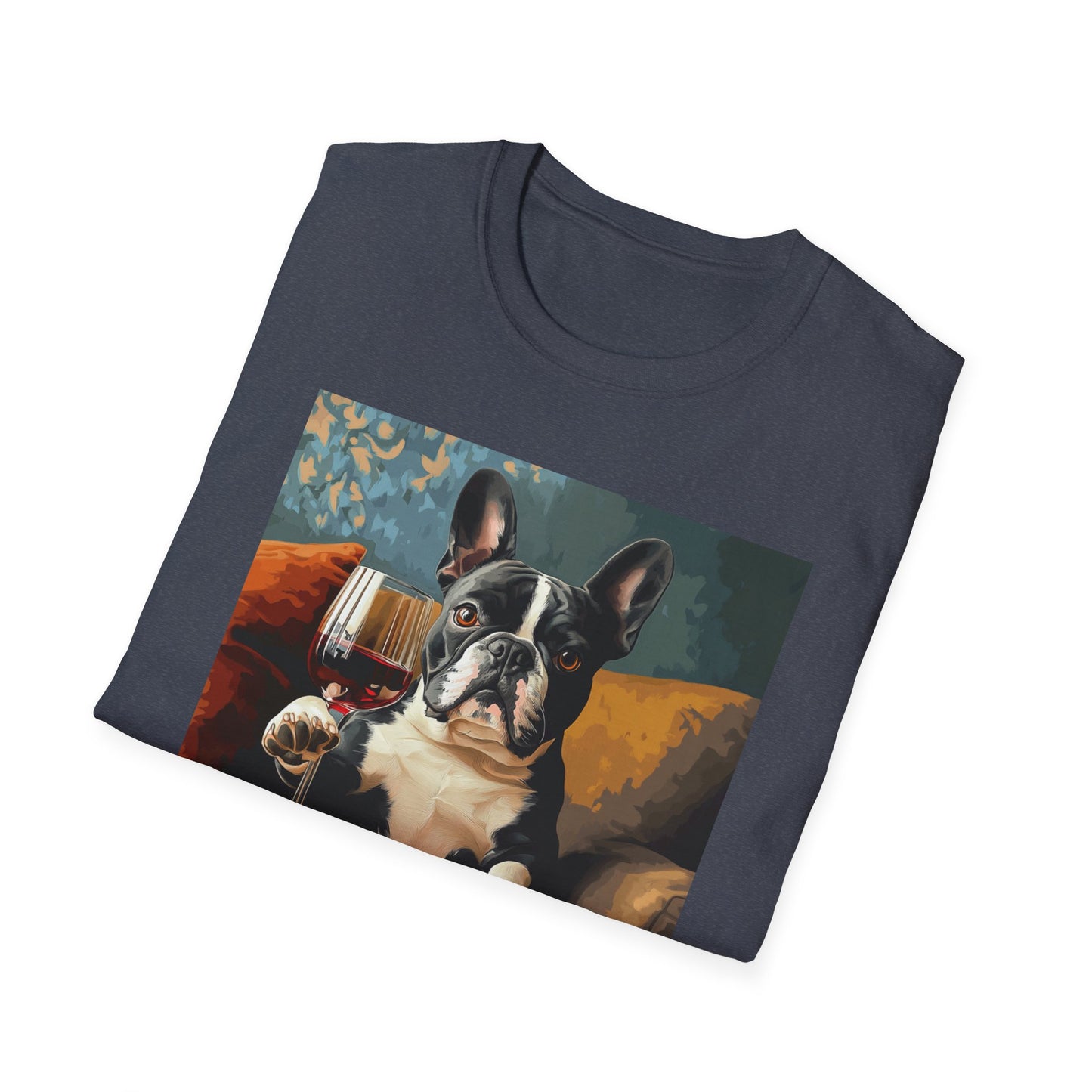 "Wine tastes better with a loyal pup" Unisex Softstyle T-Shirt