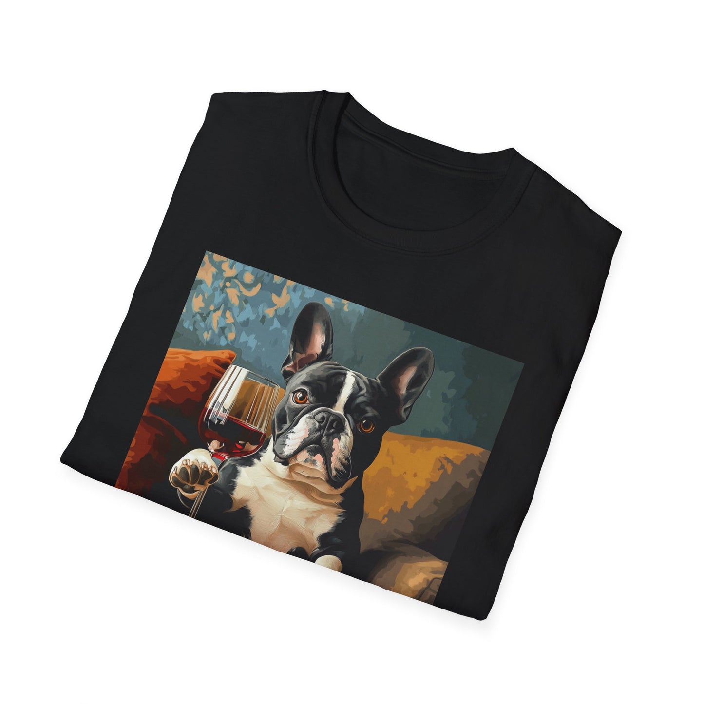 "Wine tastes better with a loyal pup" Unisex Softstyle T-Shirt