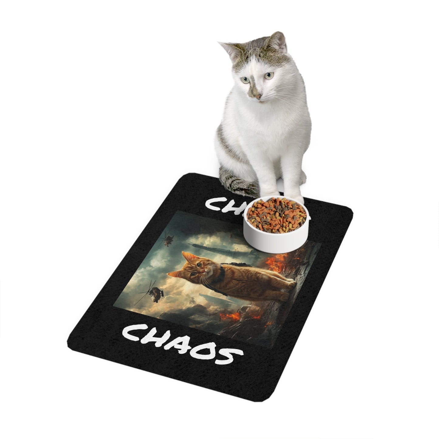 "Chaos" Pet Food Mat (12x18)