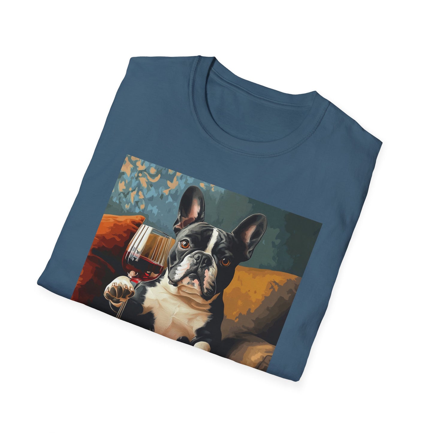 "Wine tastes better with a loyal pup" Unisex Softstyle T-Shirt